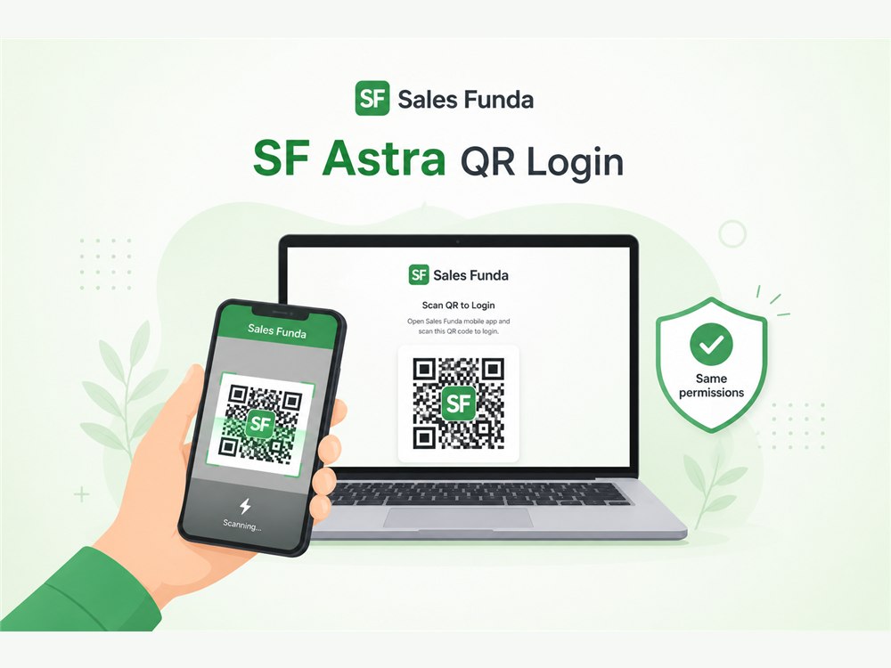 SF Astra signs in with the same Sales Funda account