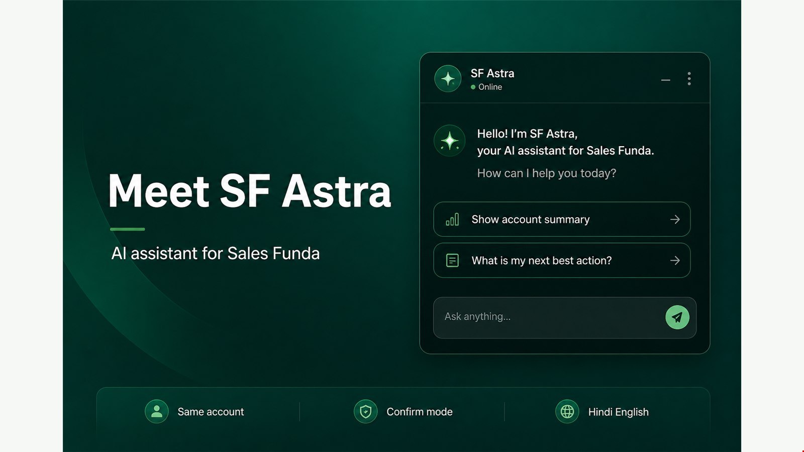 Meet SF Astra - AI assistant for Sales Funda
